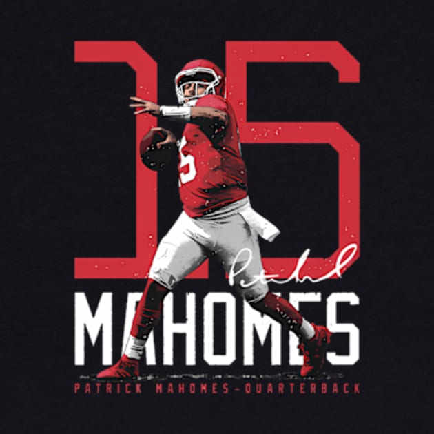 Patrick Mahomes Kansas City Bold Number by binchudala